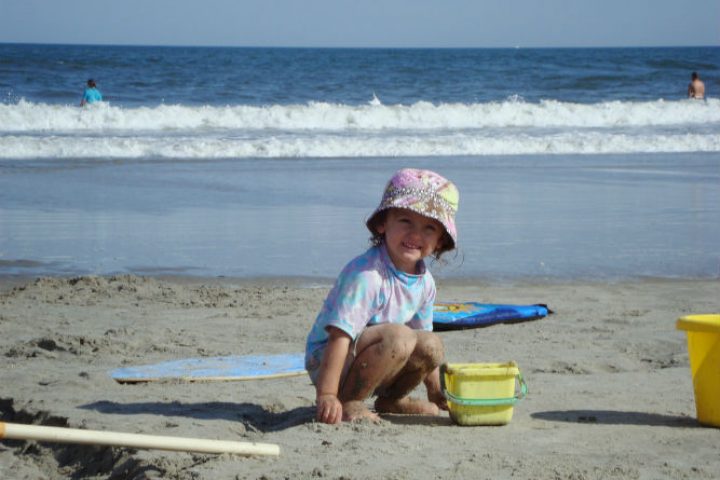 A kid playing at Radhanagar Beach