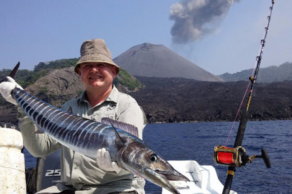 Captain Hooks Game Fishing in the backdrop of Barren Island
