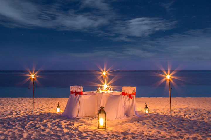 Candle light dinner at Havelock Beach