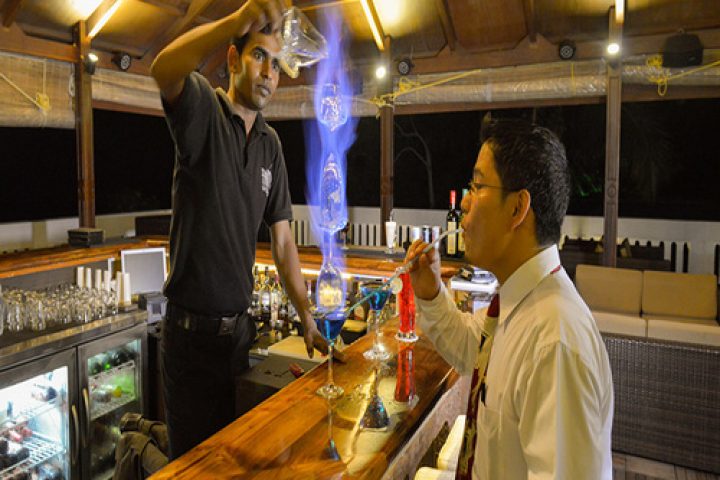 The rooftop bar at Seashell in Port Blair