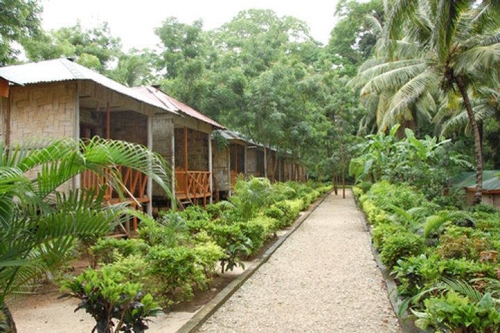 The cottages at Tango Beach resort in Neil Island