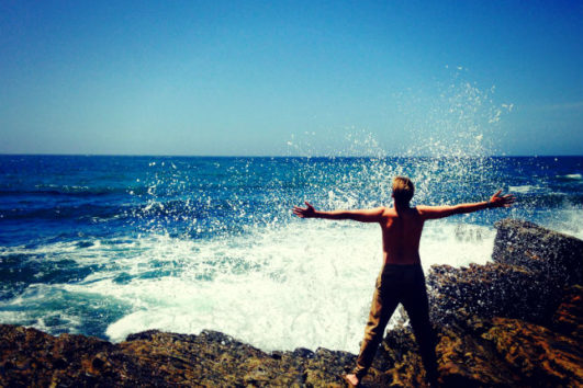 A man soaking the positive vibes of the Andamans