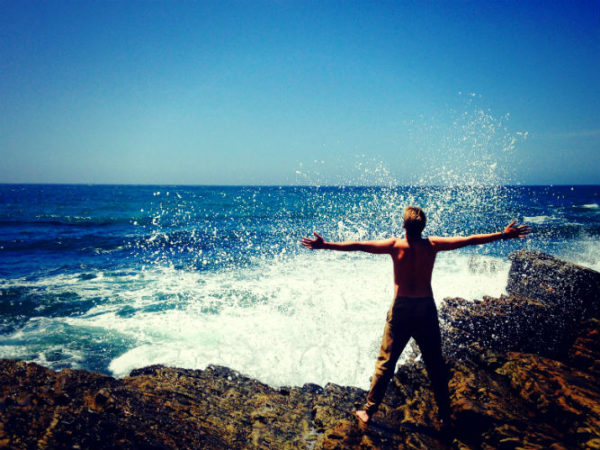 A man soaking the positive vibes of the Andamans