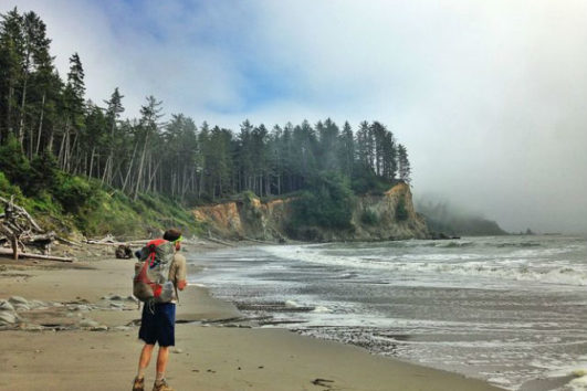 A backpacker goes straight to the beach after reaching Andaman